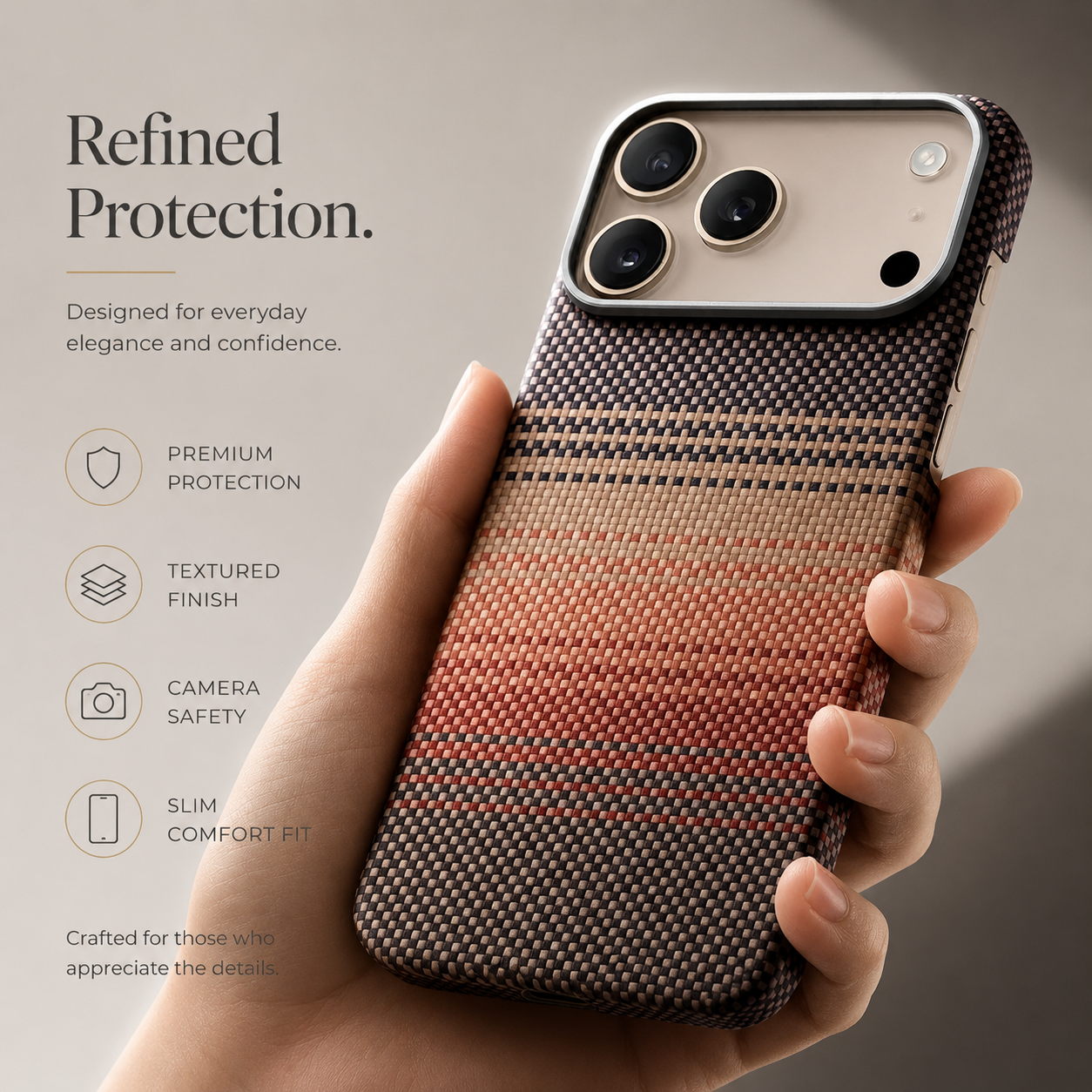 Premium iPhone Case MagSafe Compatible Aramid Carbon Fiber Protective Cover Ultra Thin Lightweight Shockproof Anti Scratch Full Coverage