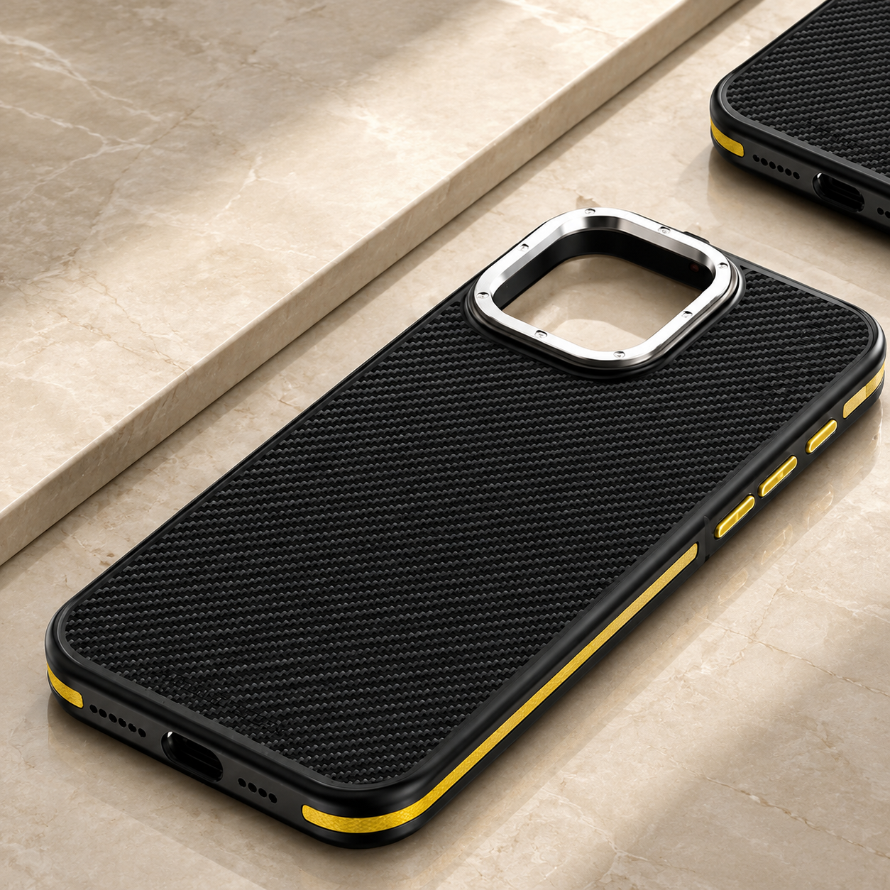 Premium iPhone Case MagSafe Compatible Aramid Fiber Kevlar 600D Ultra Thin Protective Cover Shockproof Wireless Charging Slim Lightweight Design