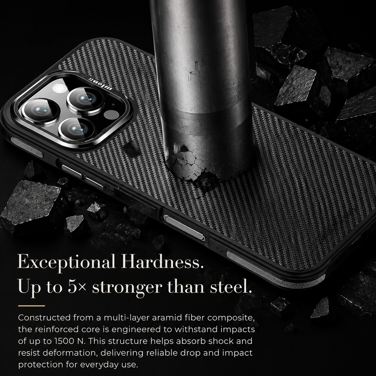 Premium iPhone Case MagSafe Compatible Aramid Fiber Kevlar 600D Ultra Thin Protective Cover Shockproof Wireless Charging Slim Lightweight Design