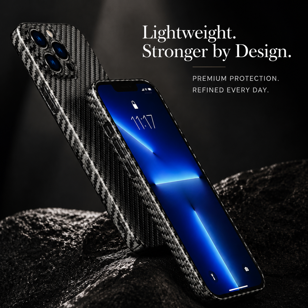 Premium iPhone Case MagSafe Compatible Carbon Fiber Magnetic Protective Cover Shockproof Slim Lightweight Camera Protection Anti Scratch Design