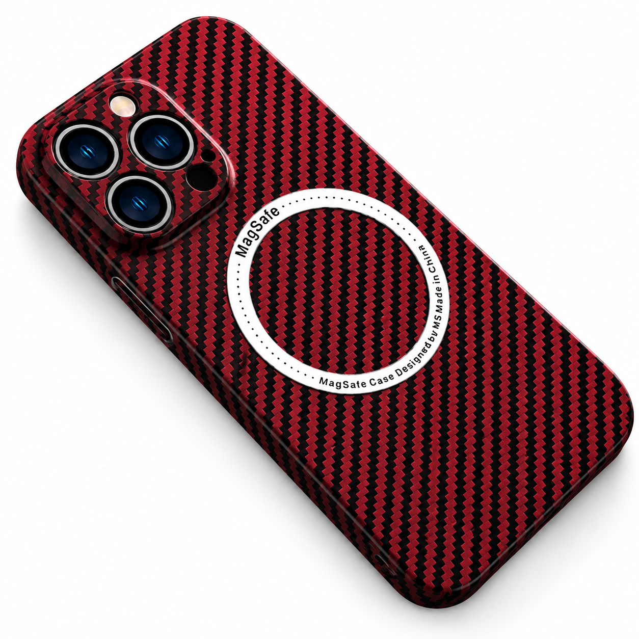 Premium iPhone Case MagSafe Compatible Carbon Fiber Magnetic Protective Cover Shockproof Slim Lightweight Camera Protection Anti Scratch Design