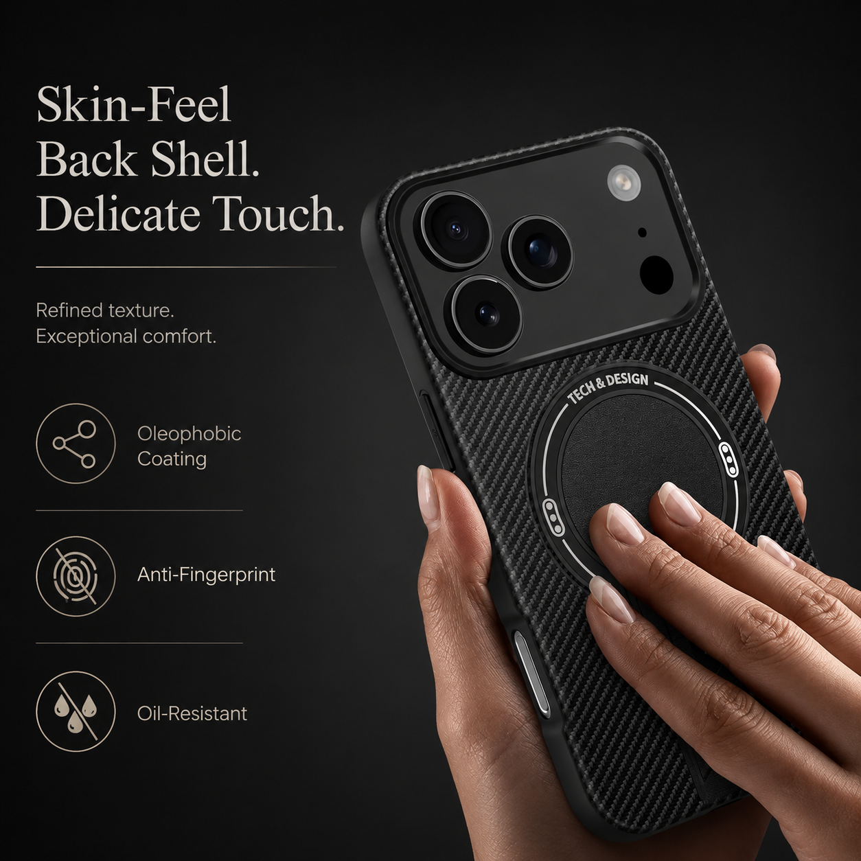 Premium iPhone Case MagSafe Compatible Carbon Fiber Pattern Fold Stand Magnetic Shockproof Protective Cover PC TPU Military Armor Camera Protection Full Coverage