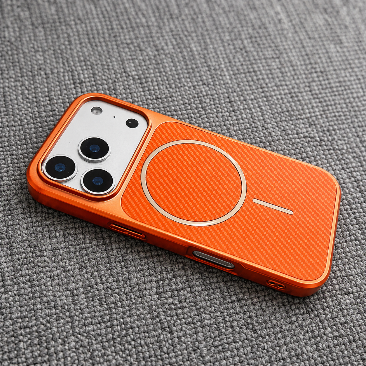 Premium iPhone Case MagSafe Compatible Carbon Fiber Protective Cover Shockproof Anti Scratch Electroplated Finish Lightweight Wireless Charging Slim Design
