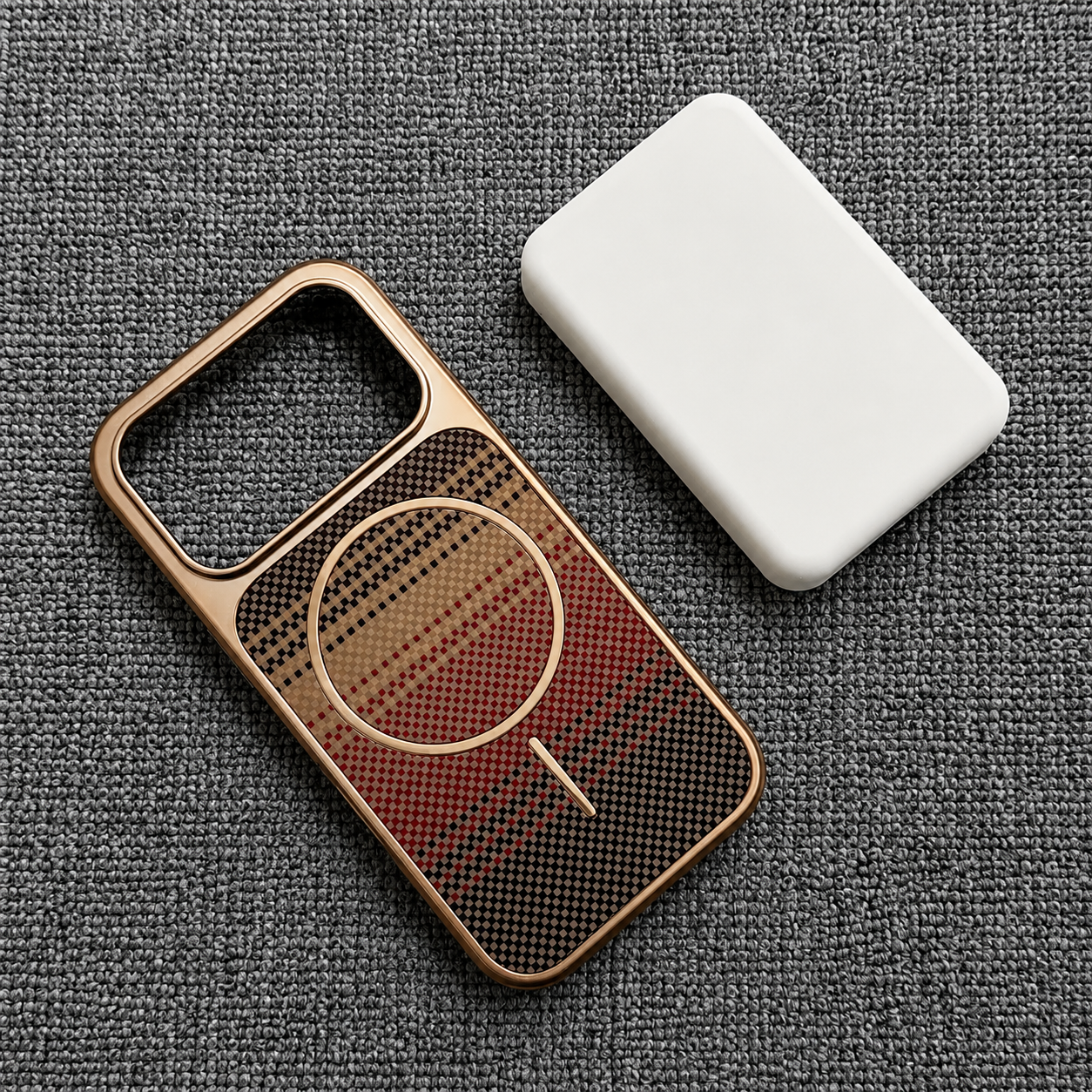 Premium iPhone Case MagSafe Compatible Carbon Fiber Protective Cover Shockproof Anti Scratch Electroplated Finish Lightweight Wireless Charging Slim Design