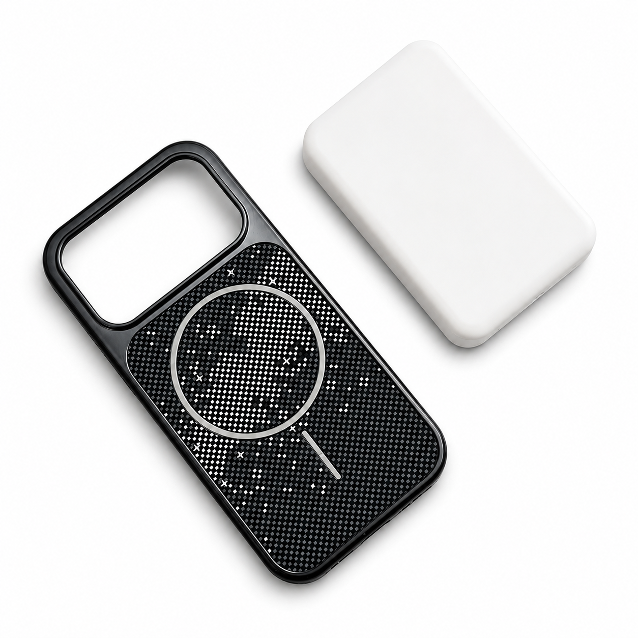 Premium iPhone Case MagSafe Compatible Carbon Fiber Protective Cover Shockproof Anti Scratch Electroplated Finish Lightweight Wireless Charging Slim Design