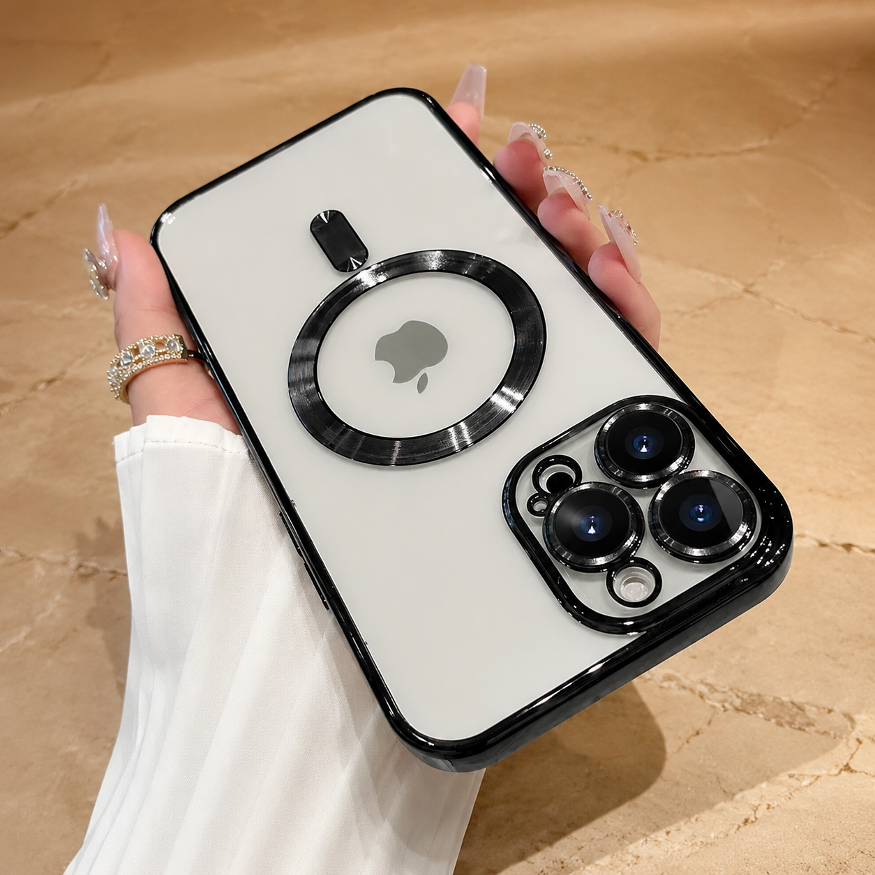 Premium iPhone Case MagSafe Compatible Clear Protective Cover Magnetic Wireless Charging Camera Lens Protection Anti Fingerprint Scratch Resistant Full Coverage