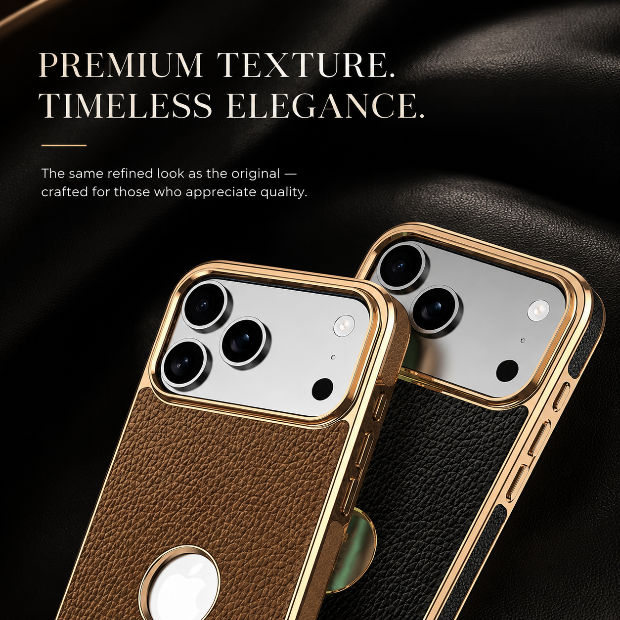 Premium iPhone Case MagSafe Compatible Cowhide Leather Cover with Lychee Texture Slim Protective Design Anti Fingerprint Non Slip Grip Durable Finish