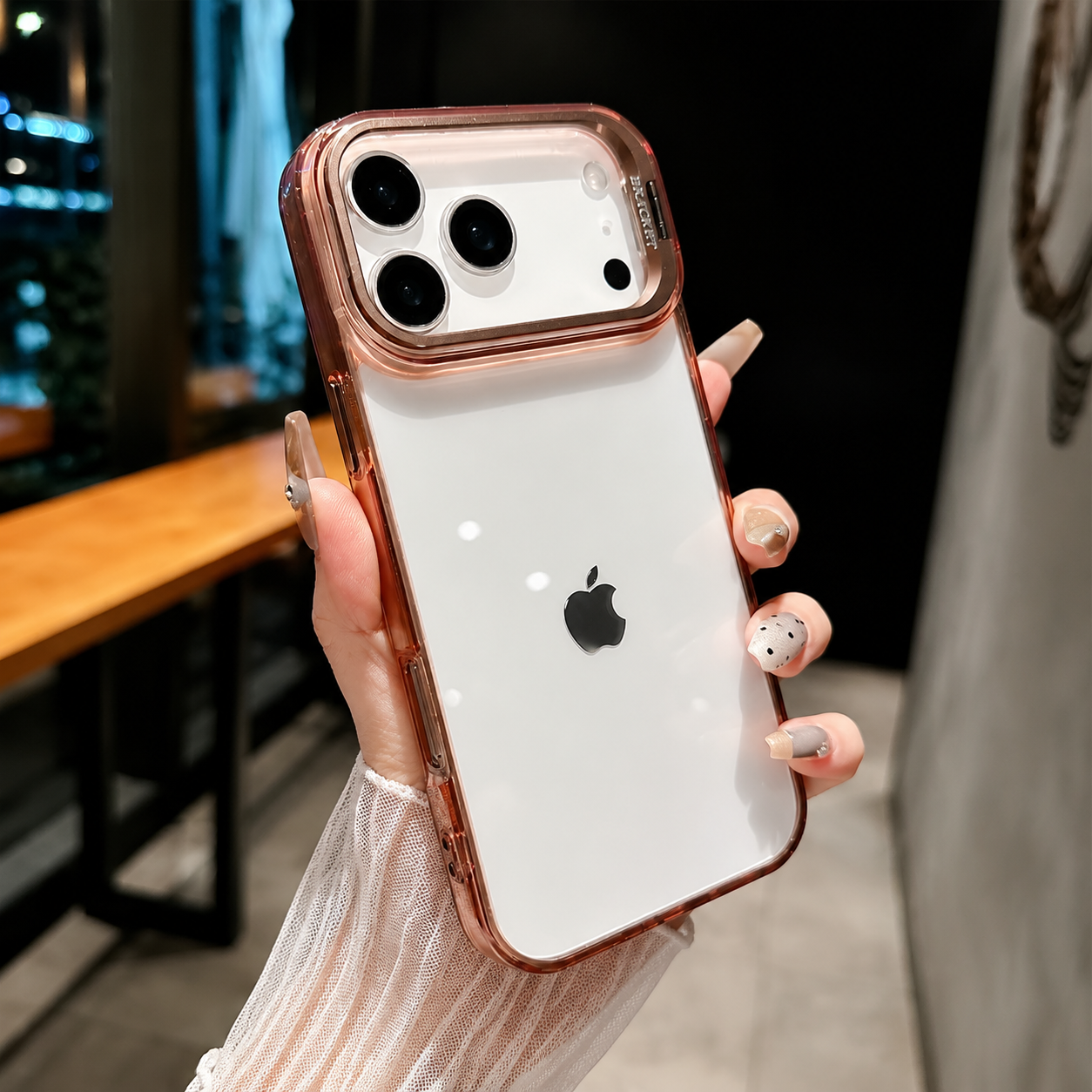 Premium iPhone Case MagSafe Compatible Crystal Clear PC Bumper with Camera Lens Stand Shockproof TPU Protective Cover Anti Scratch Slim Design
