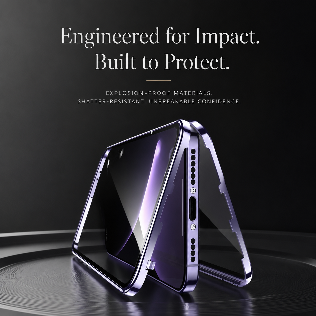 Premium iPhone Case MagSafe Compatible Double-Sided Tempered Glass Protective Cover Magnetic Metal Frame Full Body Shockproof Clear Protection Design