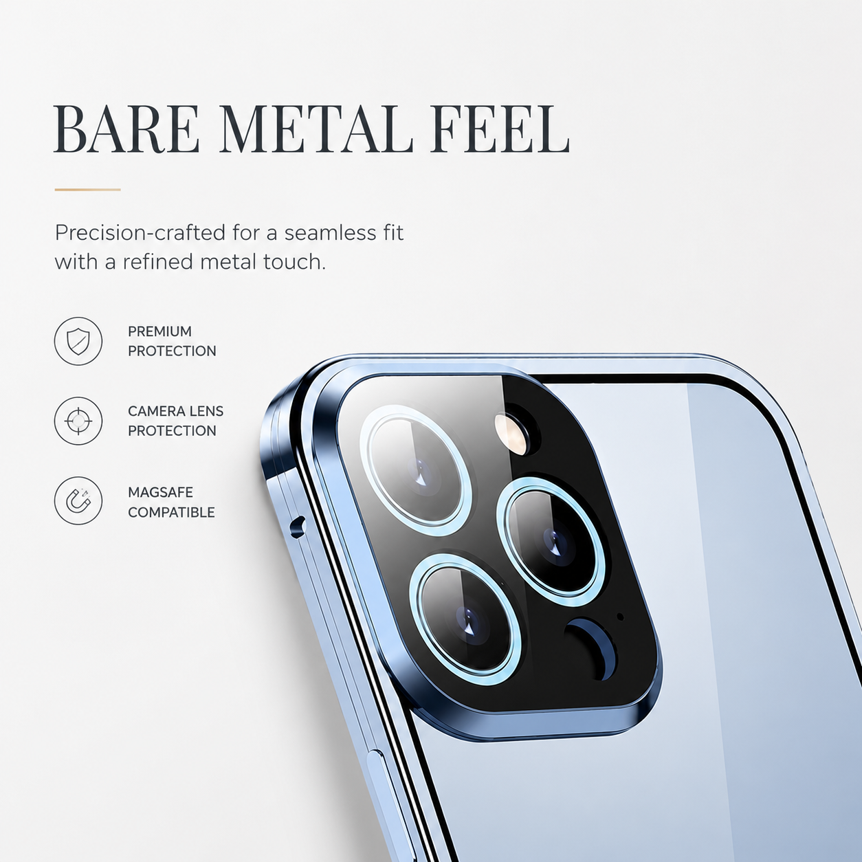 Premium iPhone Case MagSafe Compatible Double-Sided Tempered Glass Protective Cover Magnetic Metal Frame Full Body Shockproof Clear Protection Design