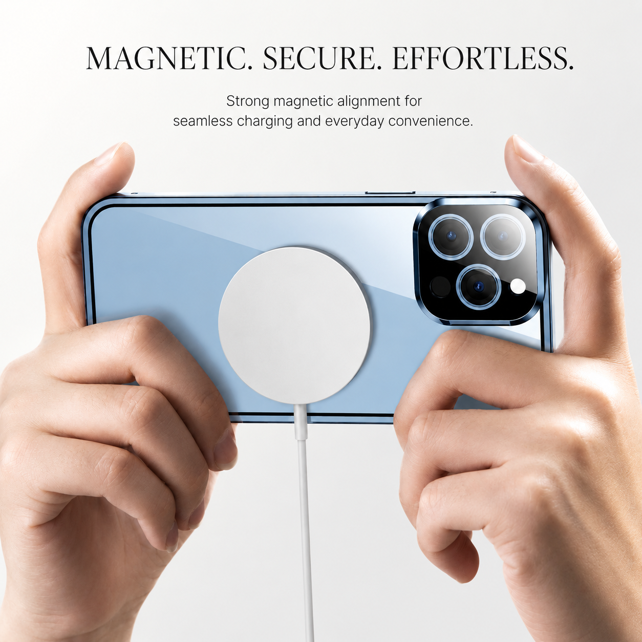 Premium iPhone Case MagSafe Compatible Double-Sided Tempered Glass Protective Cover Magnetic Metal Frame Full Body Shockproof Clear Protection Design