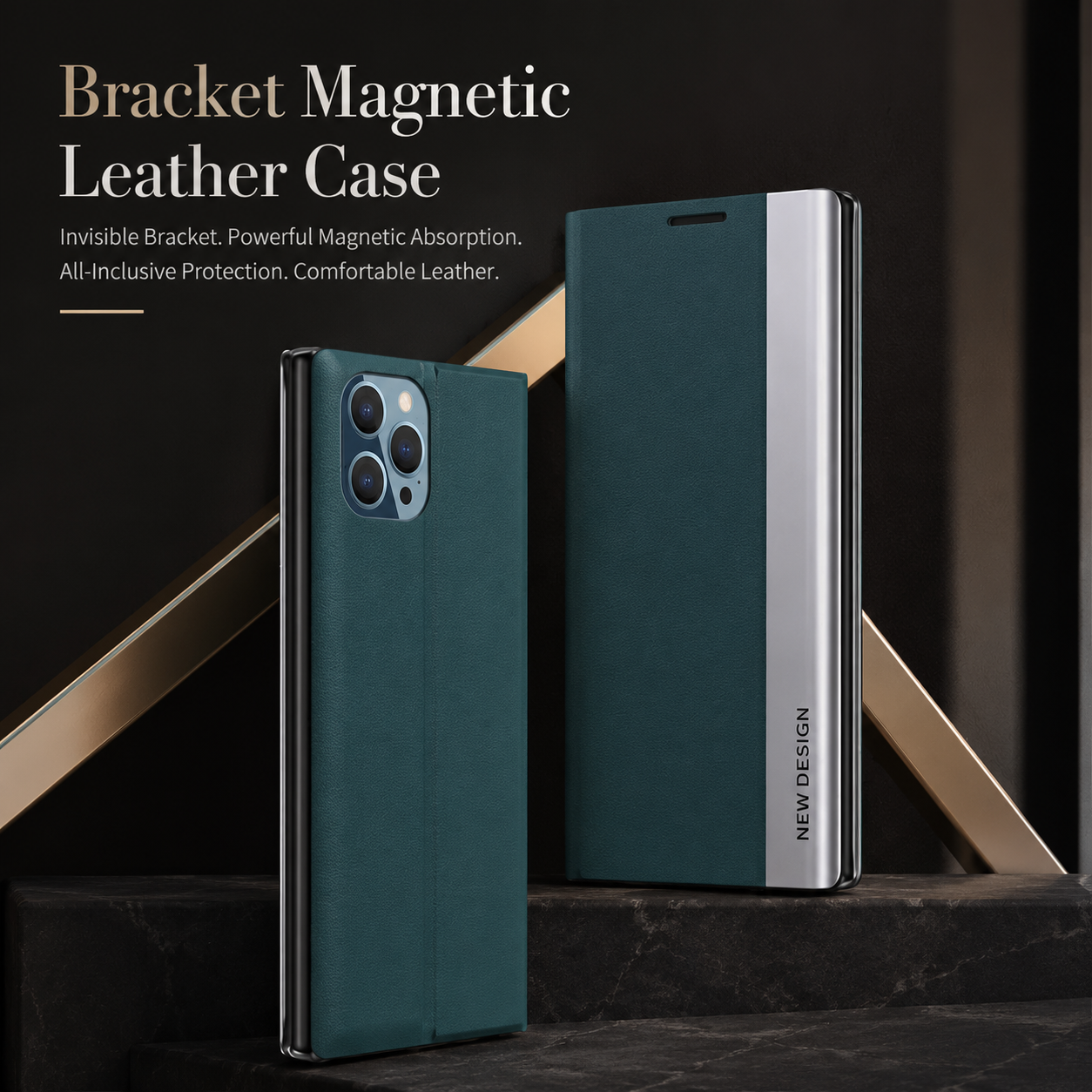 Premium iPhone Case MagSafe Compatible Leather Flip Wallet Cover Card Holder Stand Magnetic Shockproof Protective Case Screen Protection Slim Design