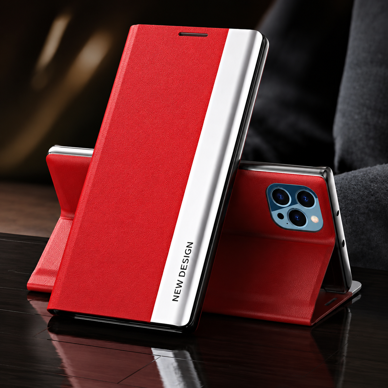 Premium iPhone Case MagSafe Compatible Leather Flip Wallet Cover Card Holder Stand Magnetic Shockproof Protective Case Screen Protection Slim Design