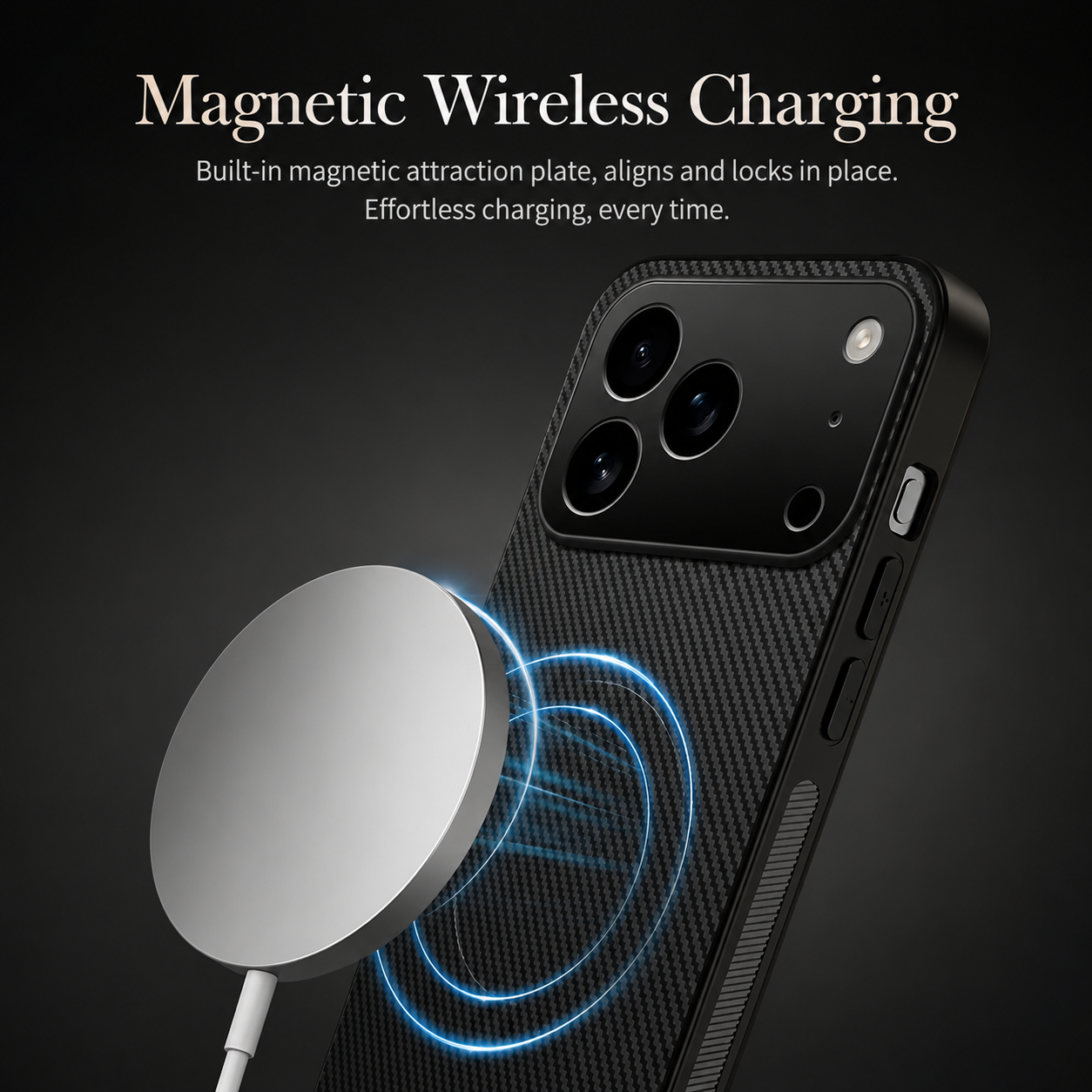 Premium iPhone Case MagSafe Compatible Luxury Carbon Fiber Leather Protective Cover Ultra Thin Magnetic Wireless Charging Shockproof Slim Full Coverage