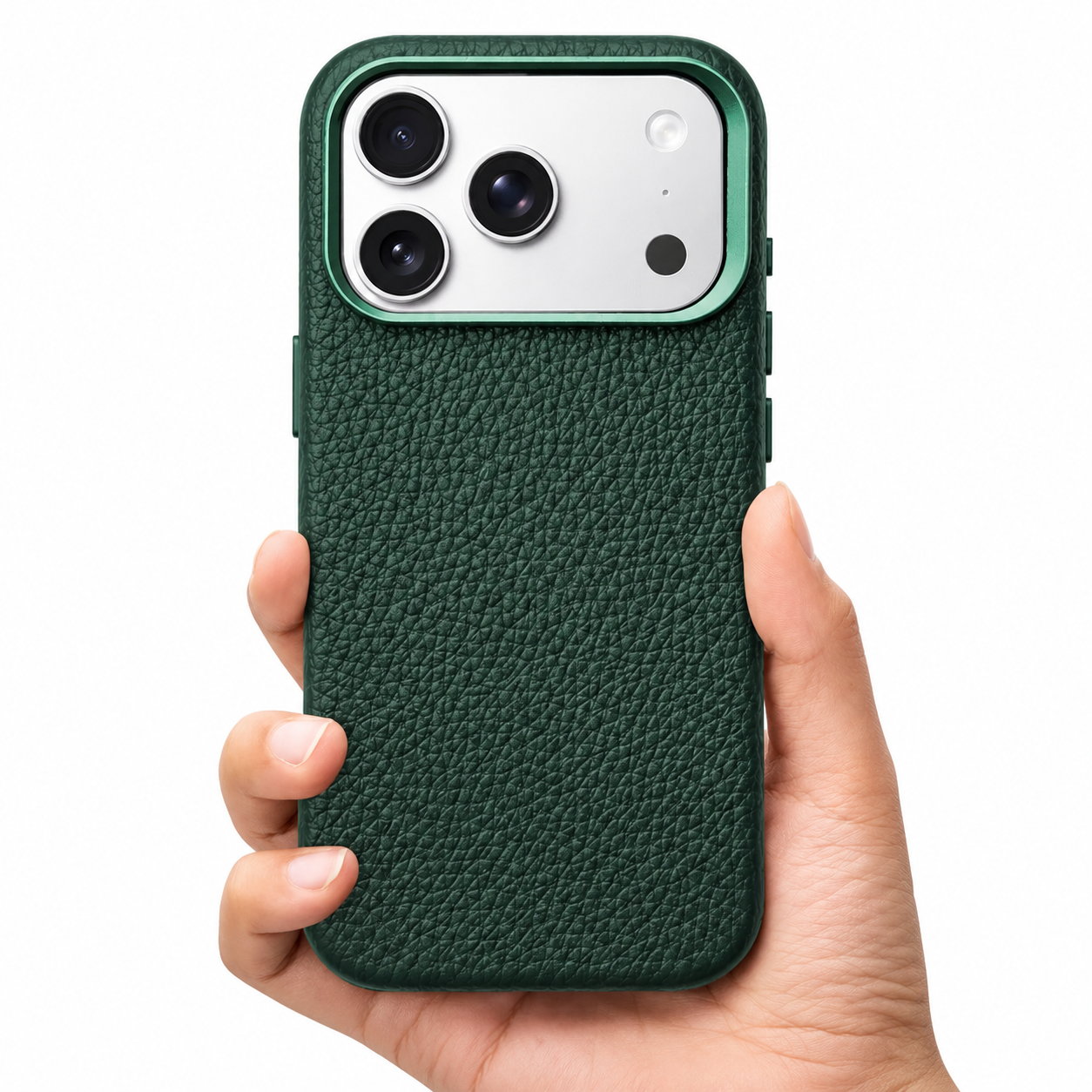 Premium iPhone Case MagSafe Compatible Luxury Lychee Leather Protective Cover Magnetic Shockproof Alloy Lens Protection Anti Scratch Full Coverage