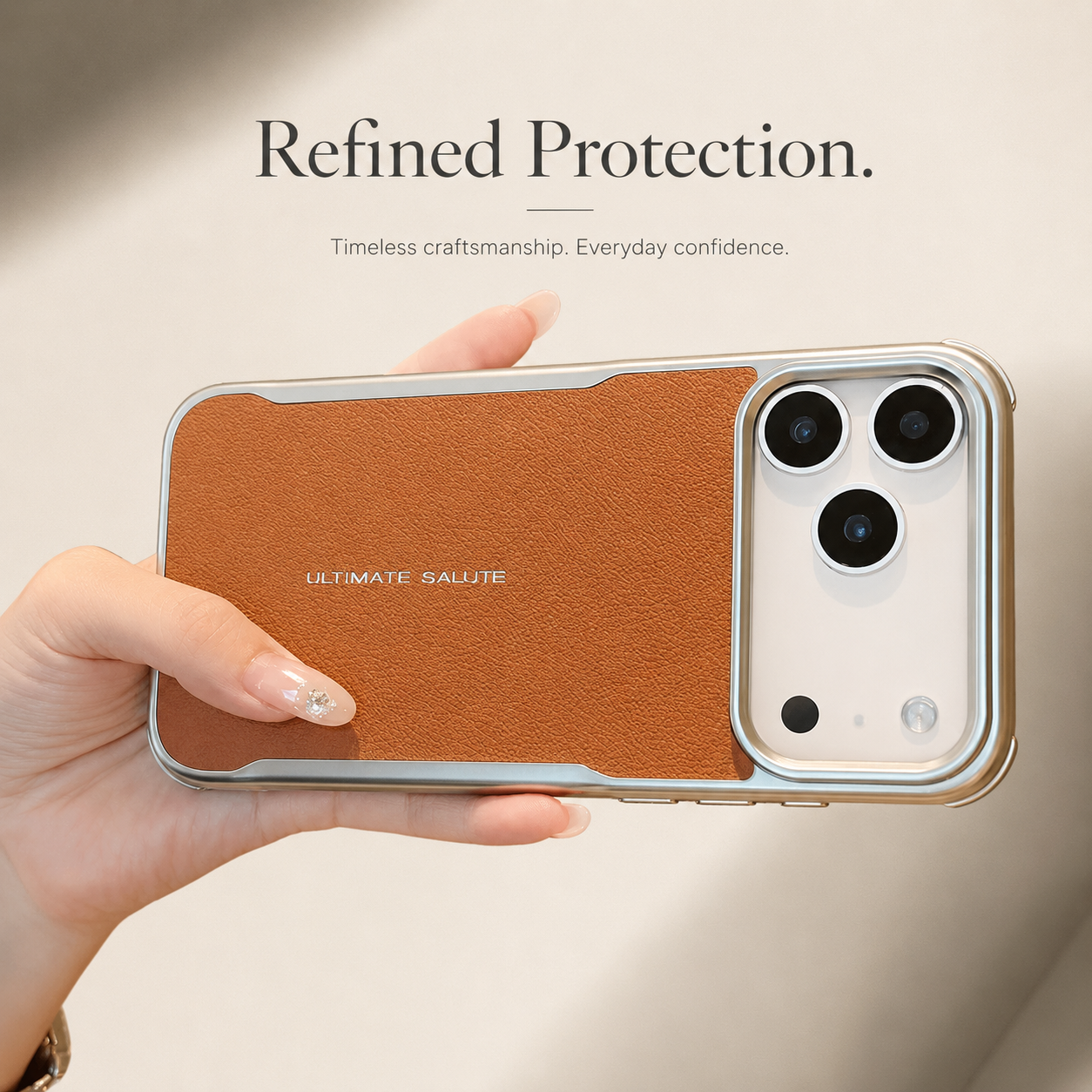 Premium iPhone Case MagSafe Compatible Luxury PU Leather Protective Cover Magnetic PC Frame Shockproof Anti Scratch Full Coverage Slim Design