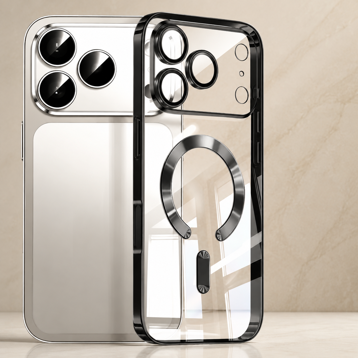 Premium iPhone Case MagSafe Compatible Luxury Plating Clear Back Shockproof Bumper Cover Magnetic Wireless Charging Anti Scratch Slim Full Coverage