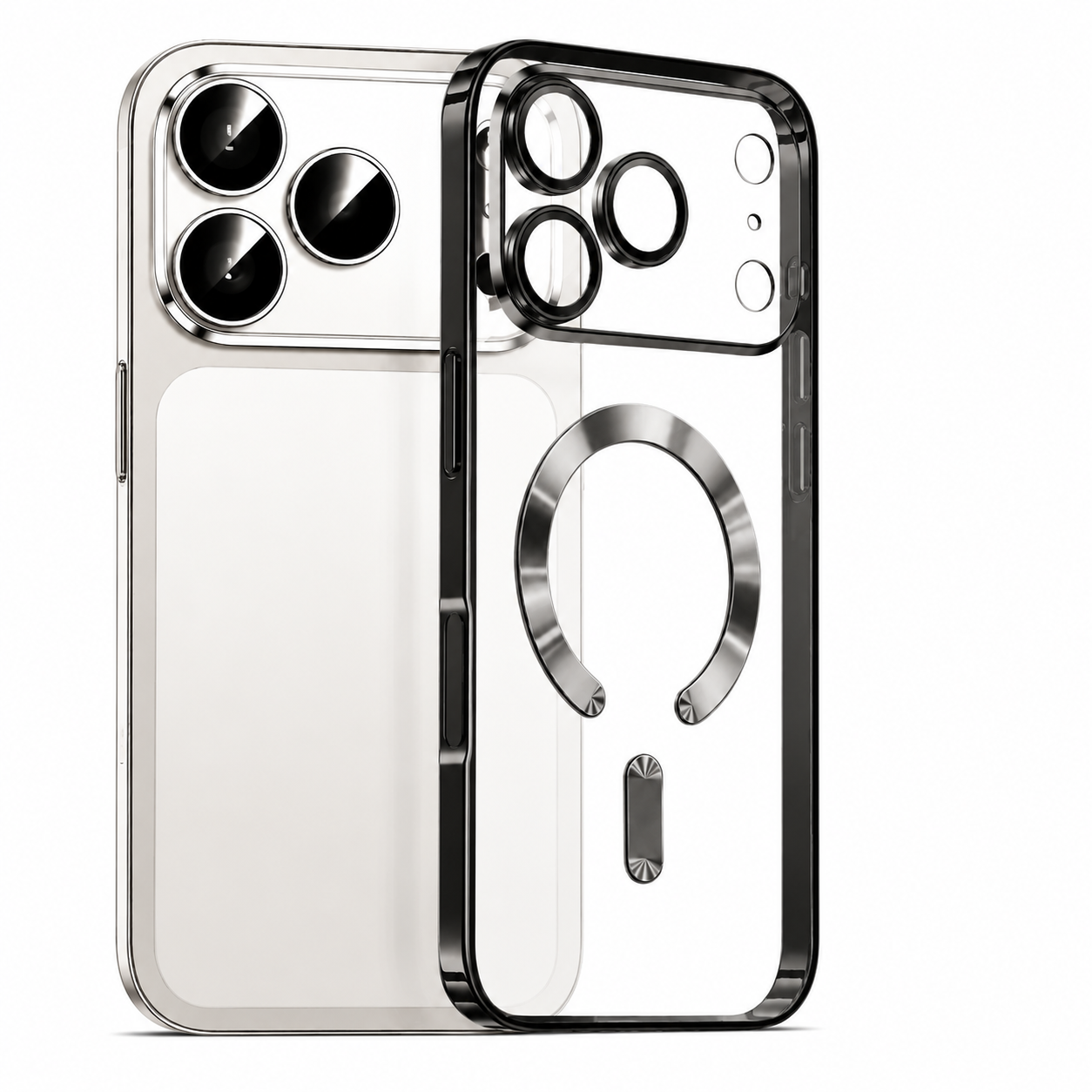 Premium iPhone Case MagSafe Compatible Luxury Plating Clear Back Shockproof Bumper Cover Magnetic Wireless Charging Anti Scratch Slim Full Coverage