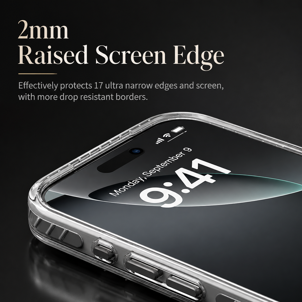 Premium iPhone Case MagSafe Compatible Magnetic Clear Cover PE Striped Border PC Back Camera Lens Protection Slim Full Coverage