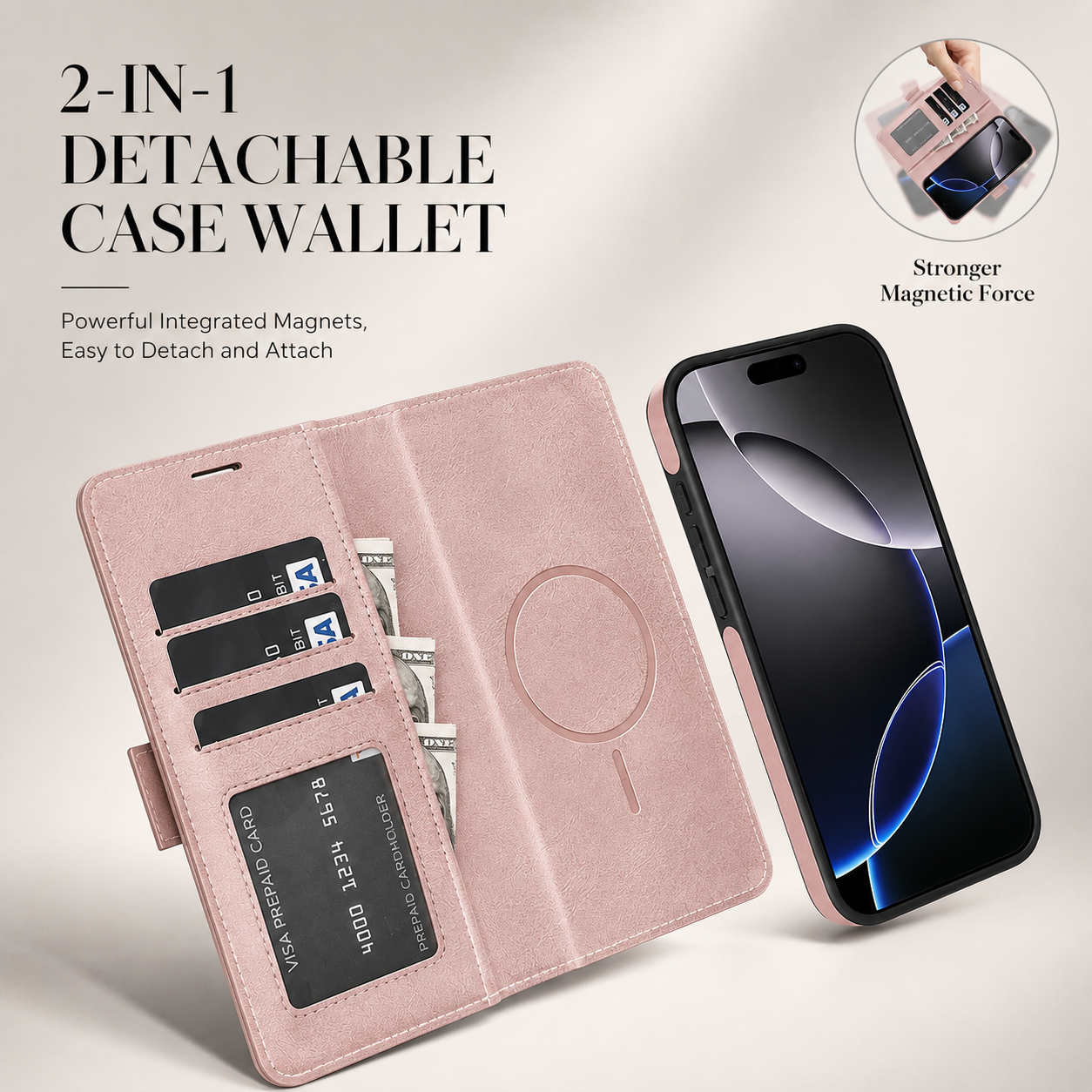 Premium iPhone Case MagSafe Compatible Magnetic Leather Wallet Cover Card Holder Camera Lens Protection Shockproof Matte Anti Scratch Full Coverage