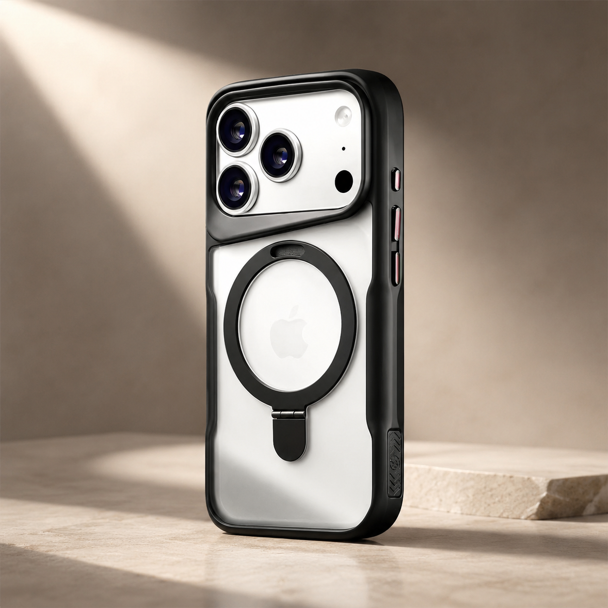 Premium iPhone Case MagSafe Compatible Magnetic Metal Ring Stand Shockproof Bumper Cover Translucent Matte Protective Case Anti Scratch Slim Full Coverage