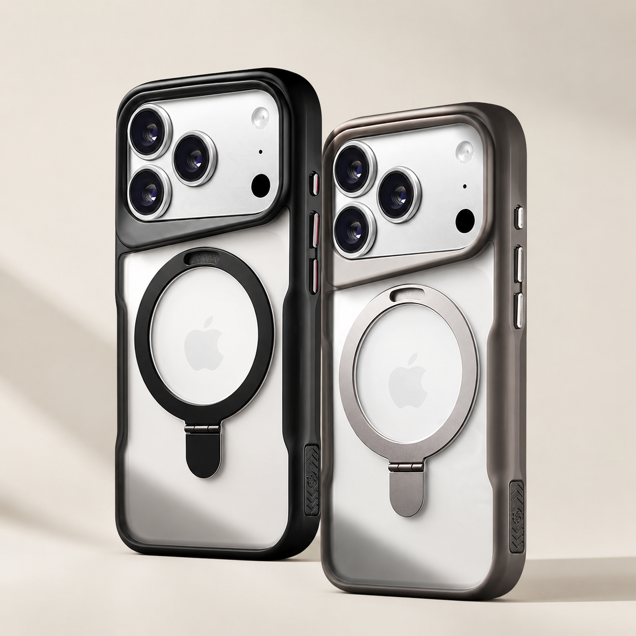 Premium iPhone Case MagSafe Compatible Magnetic Metal Ring Stand Shockproof Bumper Cover Translucent Matte Protective Case Anti Scratch Slim Full Coverage