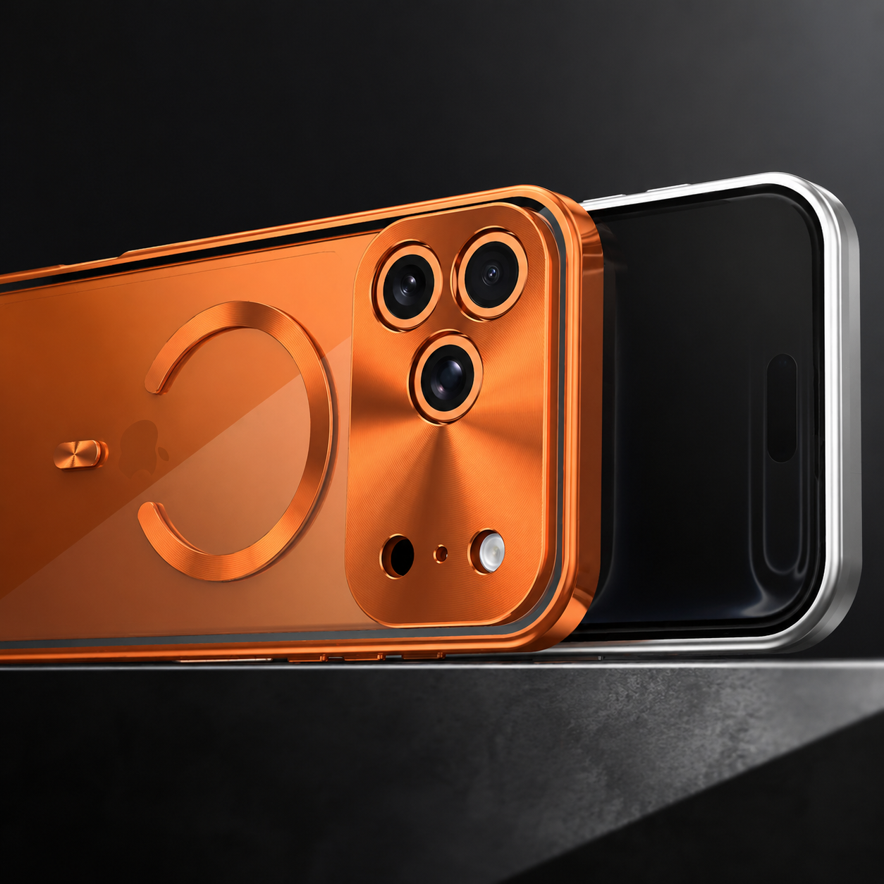 Premium iPhone Case MagSafe Compatible Magnetic Protective Cover Aluminum Frame Privacy Screen Protector Clear Back Shockproof Camera Lens Guard Design