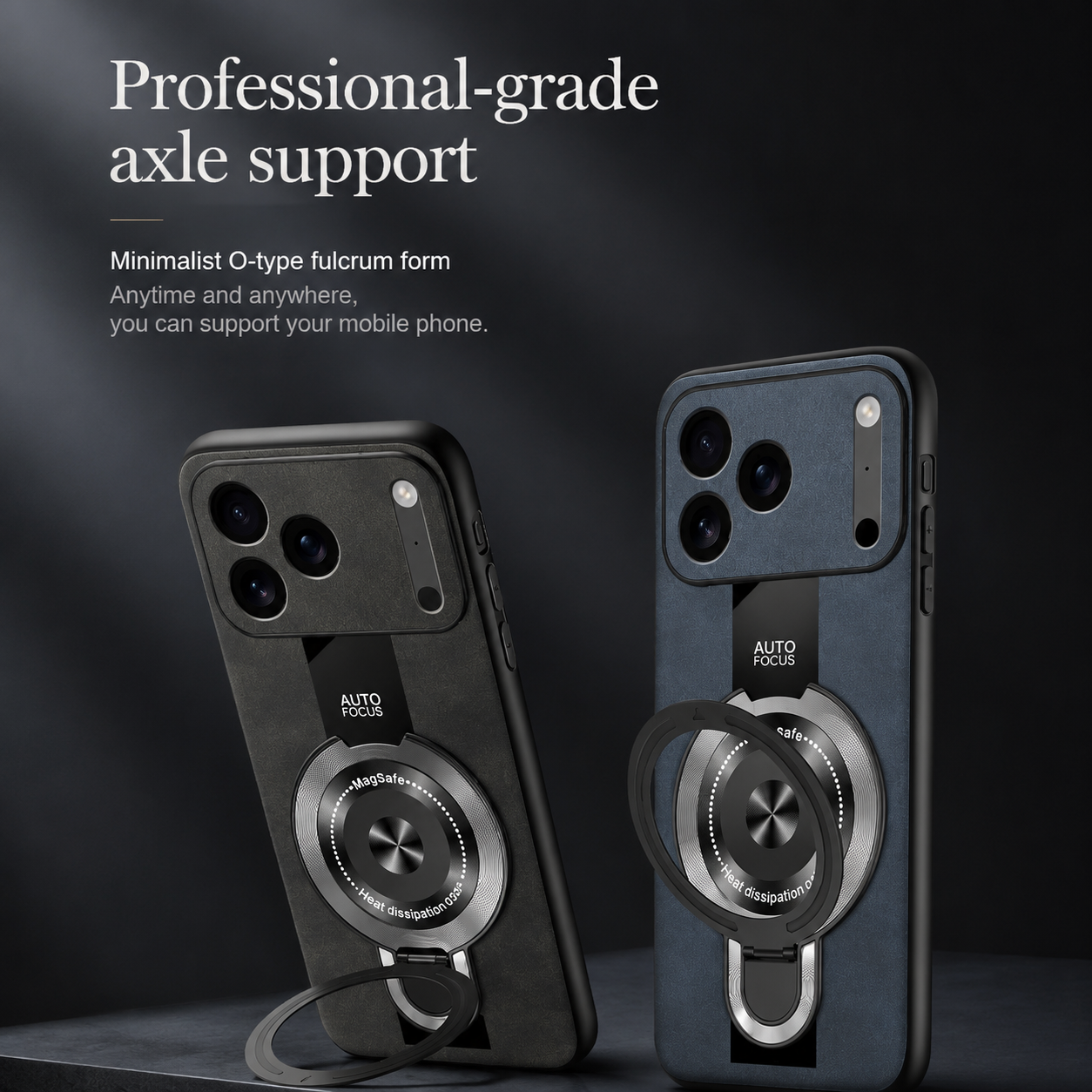 Premium iPhone Case MagSafe Compatible Matte Fiber Shockproof Protective Cover Magnetic Ring Stand Camera Lens Protection Slim Full Coverage