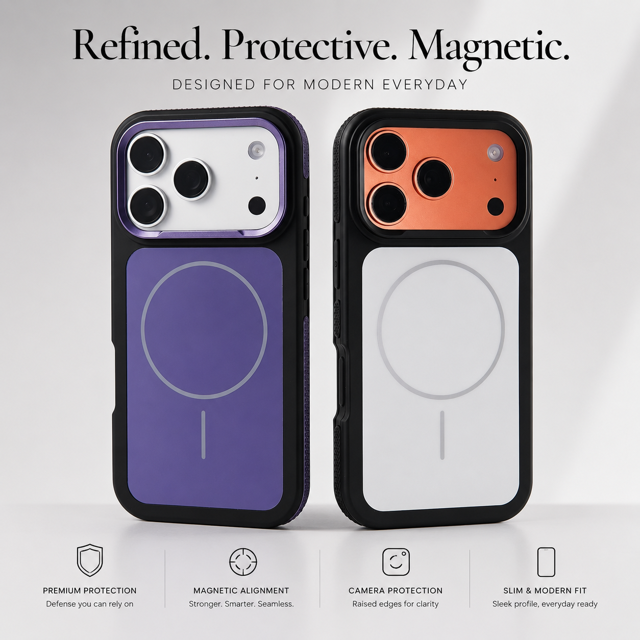 Premium iPhone Case MagSafe Compatible Matte Frosted Armor Cover Magnetic PC TPU Shockproof Protective Case Anti Scratch Slim Full Coverage