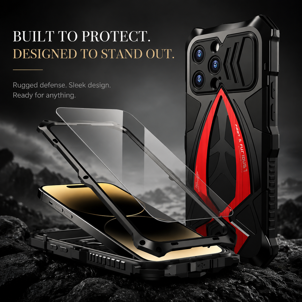 Premium iPhone Case MagSafe Compatible Metal Armor Shell Shockproof Protective Cover Camera Lens Screen Protection Ultra Thin Magnetic Full Body Design