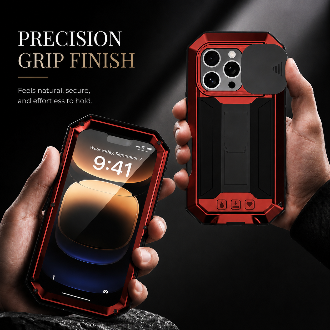 Premium iPhone Case MagSafe Compatible Military Heavy Duty Metal Armor Protective Cover Full Body Shockproof Aluminum Frame Camera Cover Design