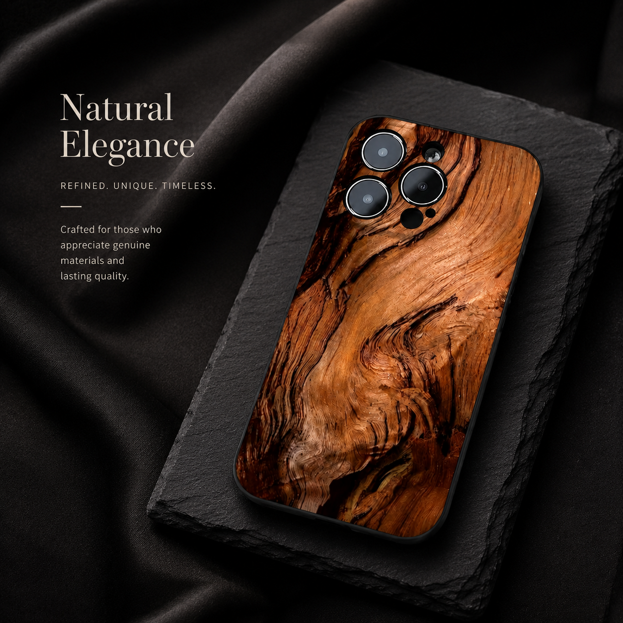 Premium iPhone Case MagSafe Compatible Natural Wood Cover Shockproof TPU Bumper Ultra Thin Protective Back Camera Lens Protection Full Coverage