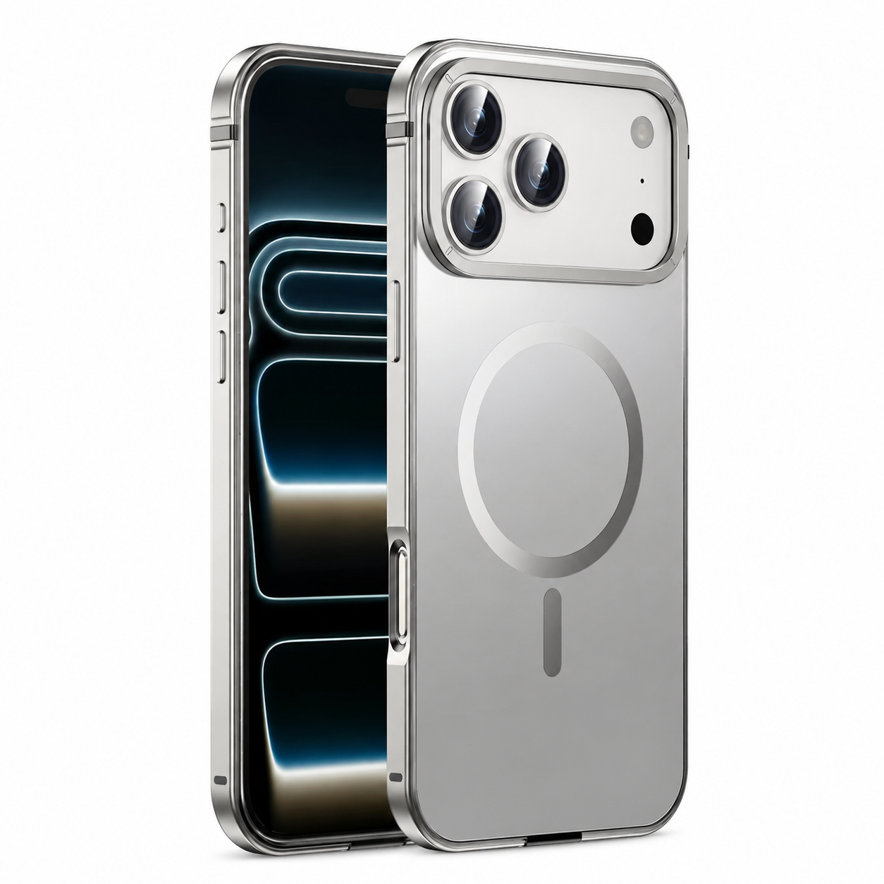 Premium iPhone Case MagSafe Compatible Orange Aluminum Alloy Cover Magnetic Glass Camera Protection Shockproof Matte Anti Scratch Lightweight Design