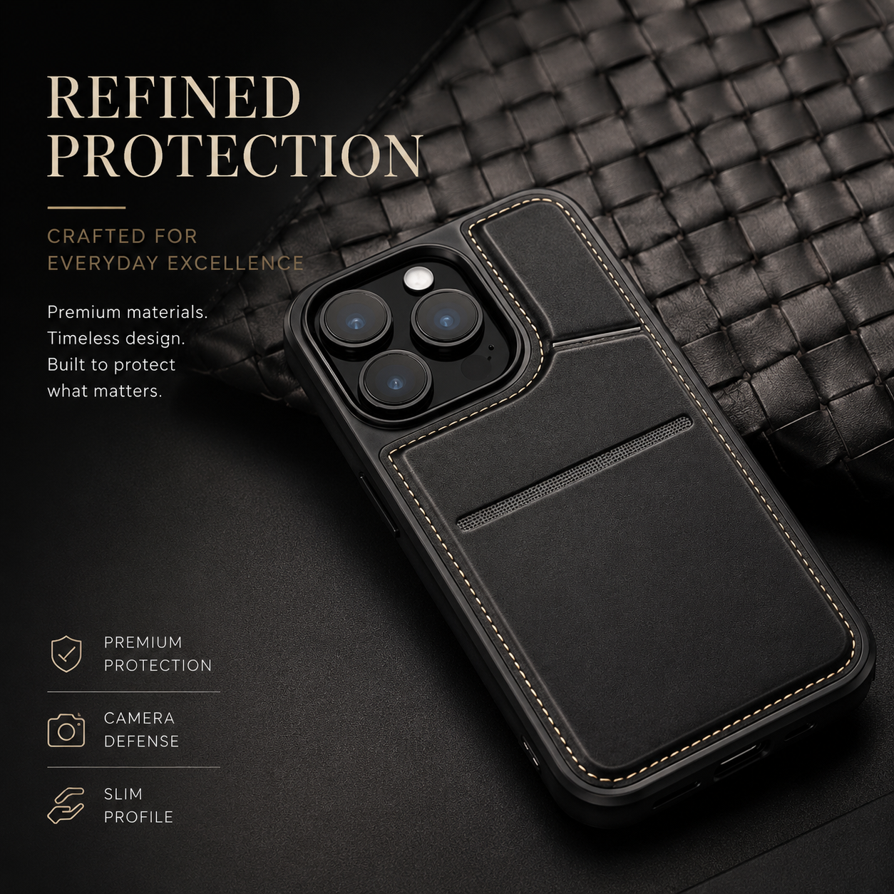 Premium iPhone Case MagSafe Compatible PU Leather Wallet Cover Magnetic Closure Card Holder Shockproof Protective Case Ultra Thin Full Protection Design
