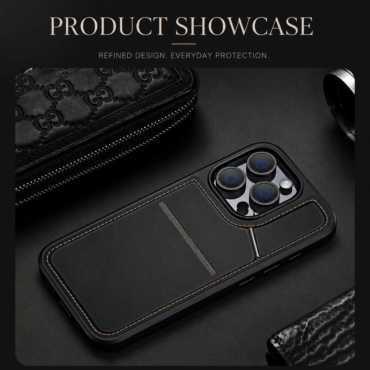 Premium iPhone Case MagSafe Compatible PU Leather Wallet Cover Magnetic Closure Card Holder Shockproof Protective Case Ultra Thin Full Protection Design