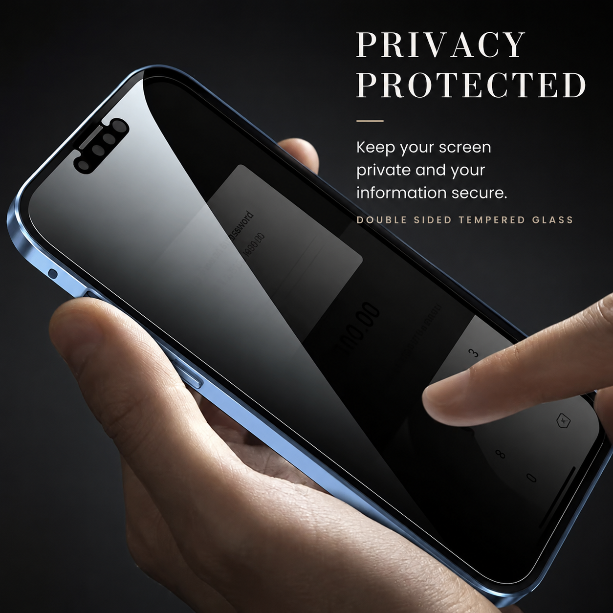 Premium iPhone Case MagSafe Compatible Privacy Tempered Glass Metal Frame Cover Shockproof Full Coverage Anti Scratch Non Slip Protective Slim Design