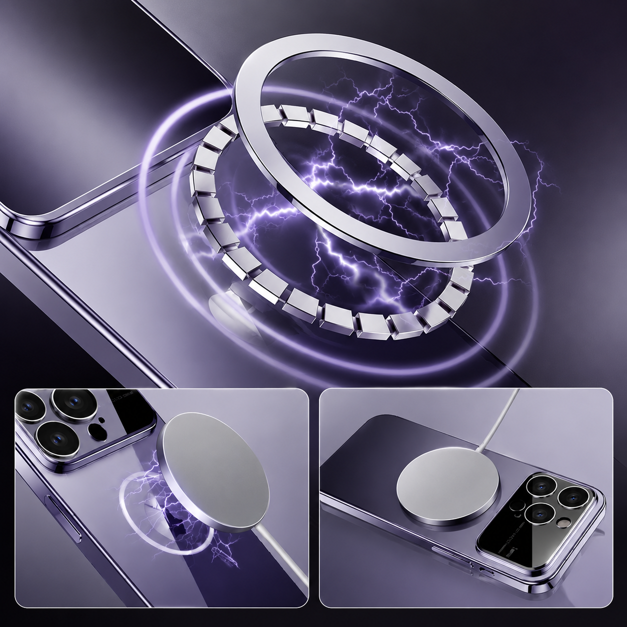 Premium iPhone Case MagSafe Compatible Protective Cover Camera Lens Protection Shockproof Clear TPU Plating Magnetic Wireless Charging Anti Scratch Slim Fit