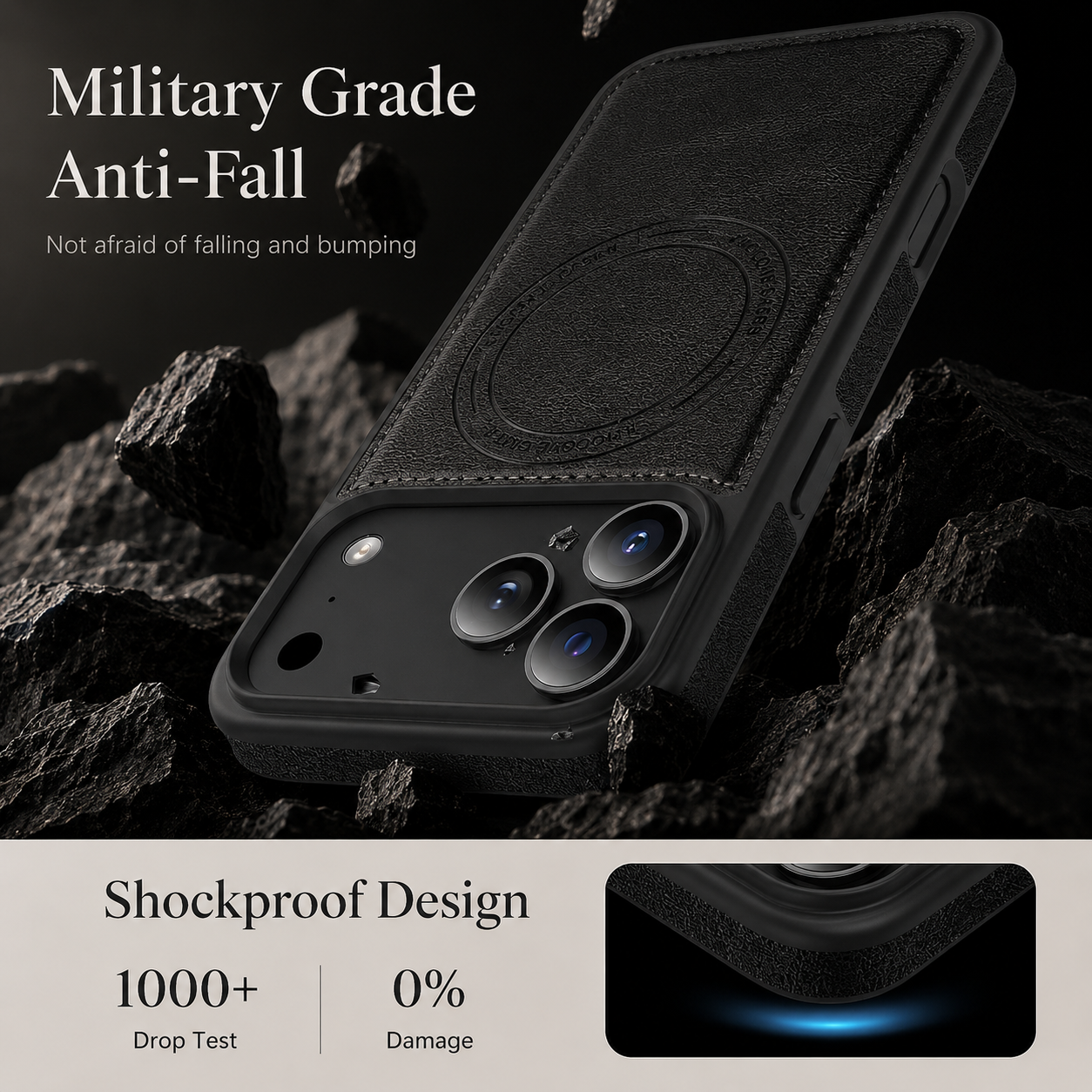 Premium iPhone Case MagSafe Compatible Protective Cover Camera Lens Protection Shockproof RFID Leather Wallet Card Holder Anti Scratch Full Coverage