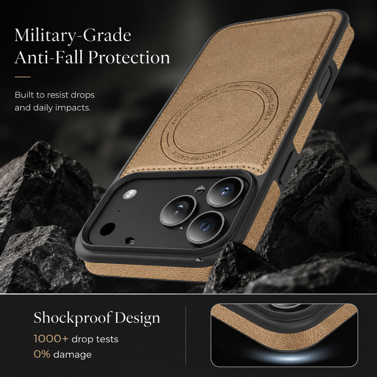 Premium iPhone Case MagSafe Compatible Protective Cover Camera Lens Protection Shockproof RFID Leather Wallet Card Holder Anti Scratch Full Coverage
