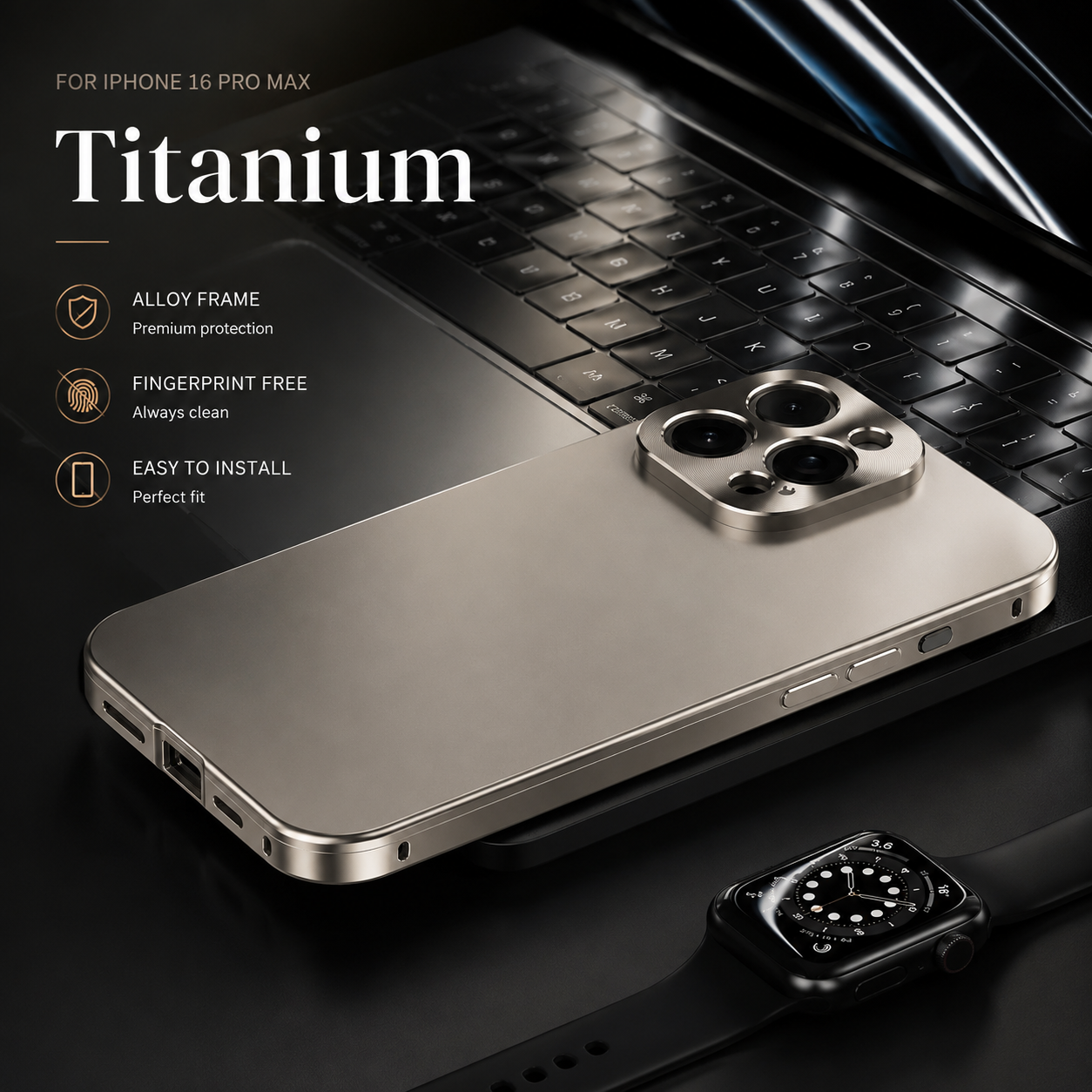 Premium iPhone Case MagSafe Compatible Protective Cover Camera Lens Protection Shockproof Titanium Alloy Magnetic Frame Anti Fingerprint Slim Full Coverage