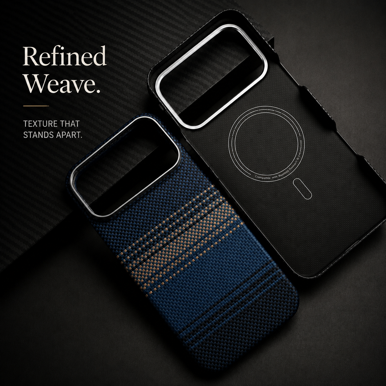Premium iPhone Case MagSafe Compatible Real Carbon Fiber Aramid Kevlar Protective Cover Ultra Thin Shockproof Matte Anti Fingerprint Full Coverage Design