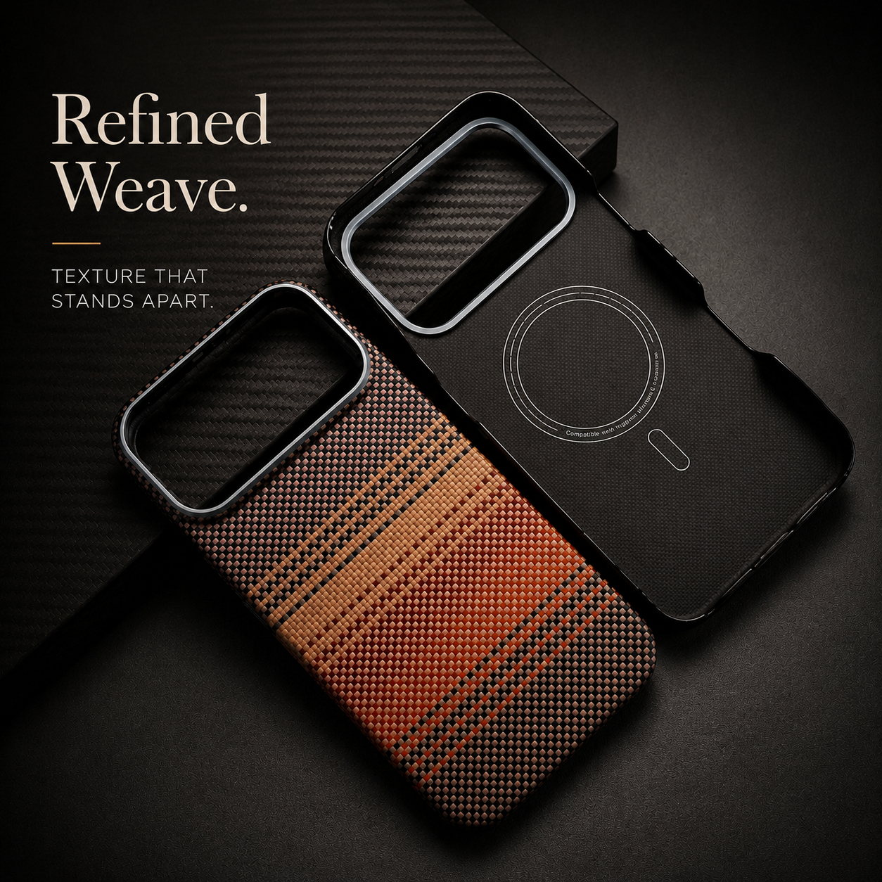 Premium iPhone Case MagSafe Compatible Real Carbon Fiber Aramid Kevlar Protective Cover Ultra Thin Shockproof Matte Anti Fingerprint Full Coverage Design