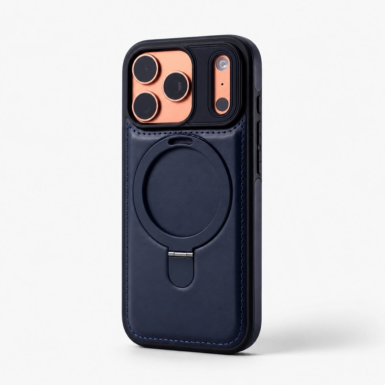 Premium iPhone Case MagSafe Compatible Retro Leather Cover Invisible Bracket Stand Shockproof Anti Scratch Slim Business Design Protective Finish