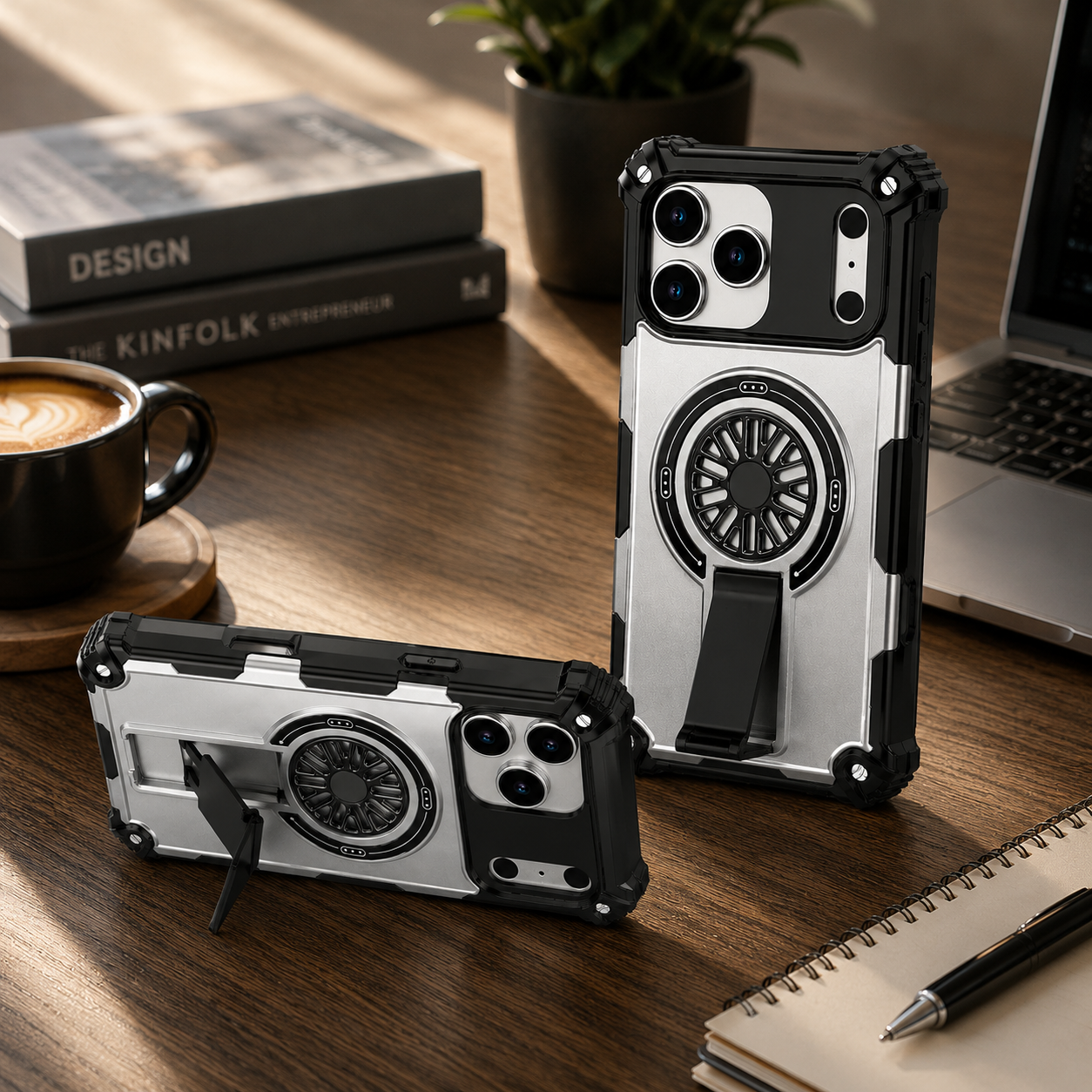 Premium iPhone Case MagSafe Compatible Rugged Armor Cover PC TPU Shockproof Magnetic Bracket Stand Wireless Charging Anti Scratch Matte Non Slip