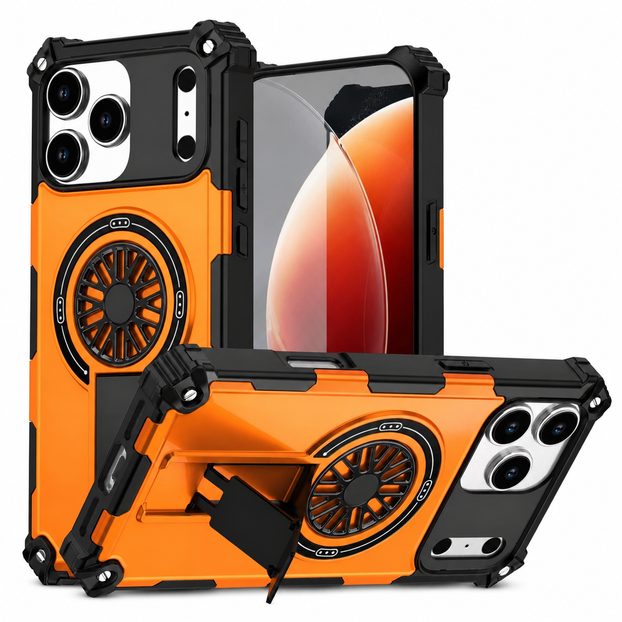 Premium iPhone Case MagSafe Compatible Rugged Armor Cover PC TPU Shockproof Magnetic Bracket Stand Wireless Charging Anti Scratch Matte Non Slip
