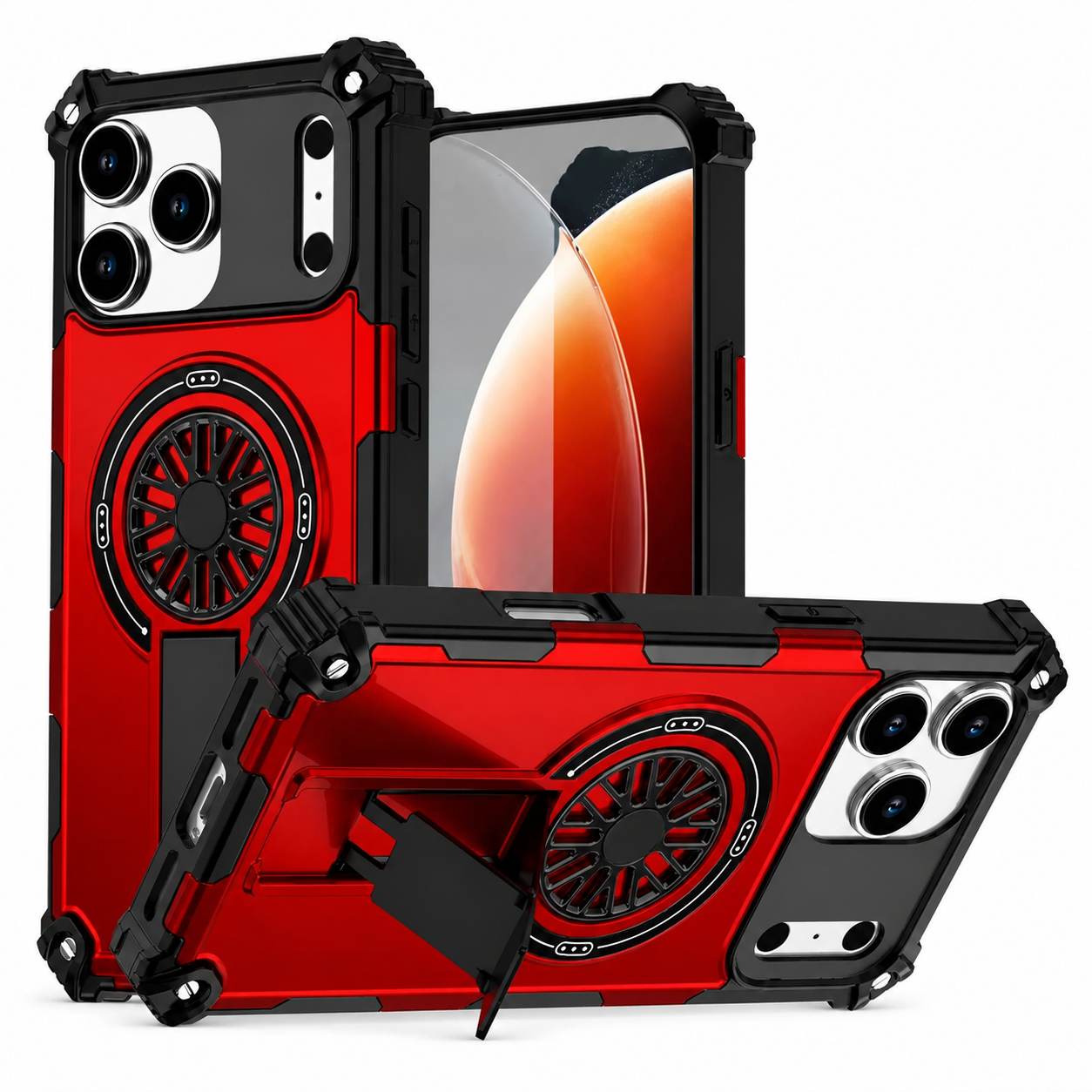 Premium iPhone Case MagSafe Compatible Rugged Armor Cover PC TPU Shockproof Magnetic Bracket Stand Wireless Charging Anti Scratch Matte Non Slip