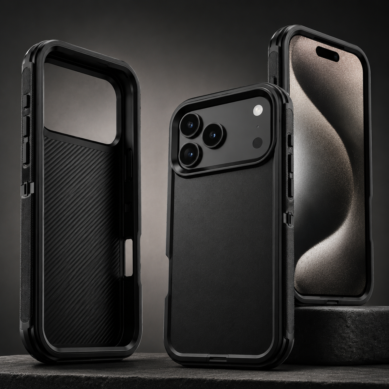 Premium iPhone Case MagSafe Compatible Rugged Holster Protective Cover 3 Layer Shockproof Armor Belt Clip Wireless Charging Anti Scratch Full Coverage