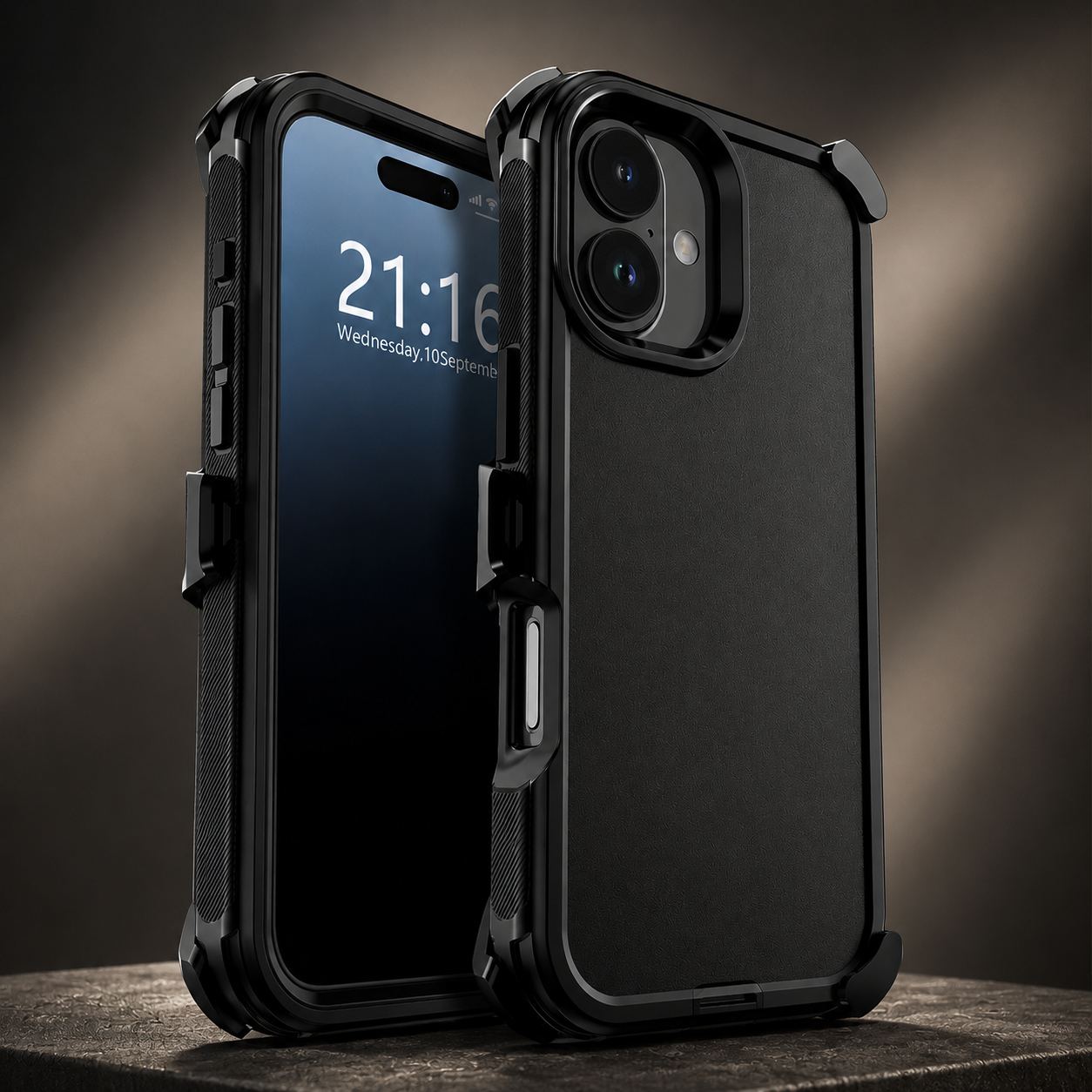 Premium iPhone Case MagSafe Compatible Rugged Holster Protective Cover 3 Layer Shockproof Armor Belt Clip Wireless Charging Anti Scratch Full Coverage