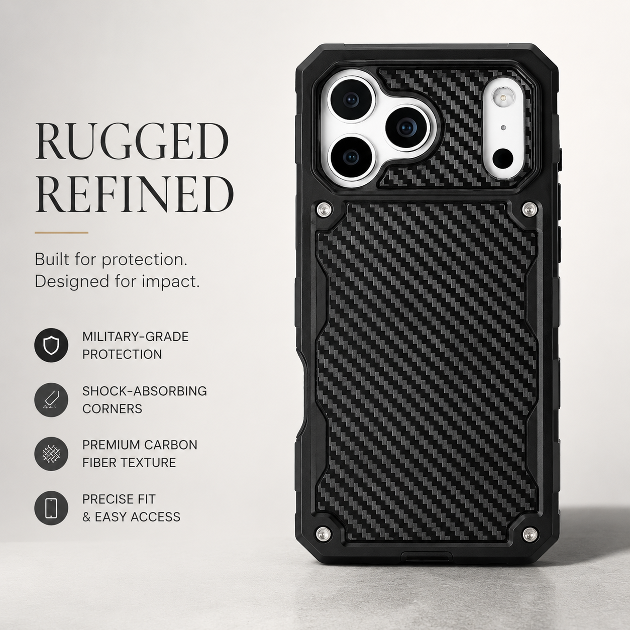 Premium iPhone Case MagSafe Compatible Rugged Protective Cover Heavy Duty Shockproof Military Grade Anti Slip Grip Full Coverage