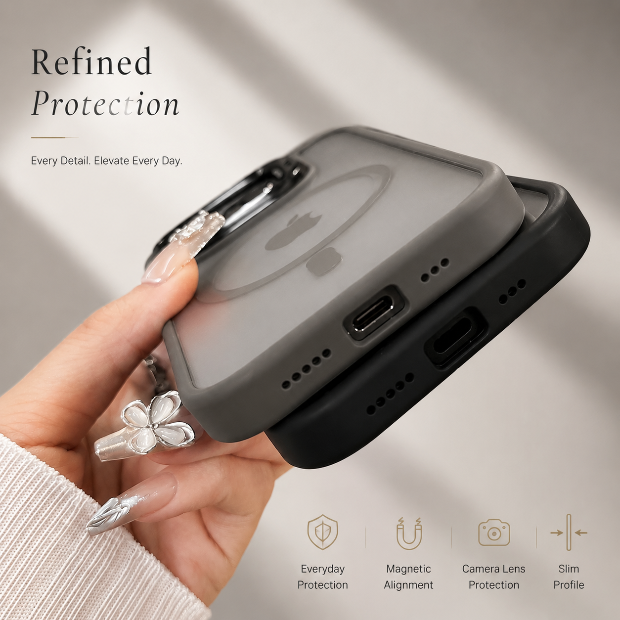 Premium iPhone Case MagSafe Compatible Shockproof Bumper Protective Cover Full Body Camera Lens Guard Slim Anti Scratch Wireless Charging Design